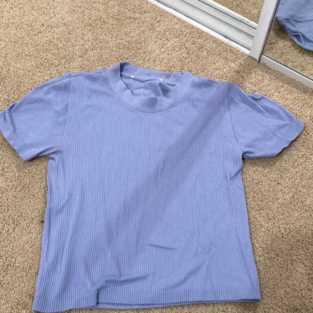 Blue crop top